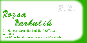 rozsa marhulik business card